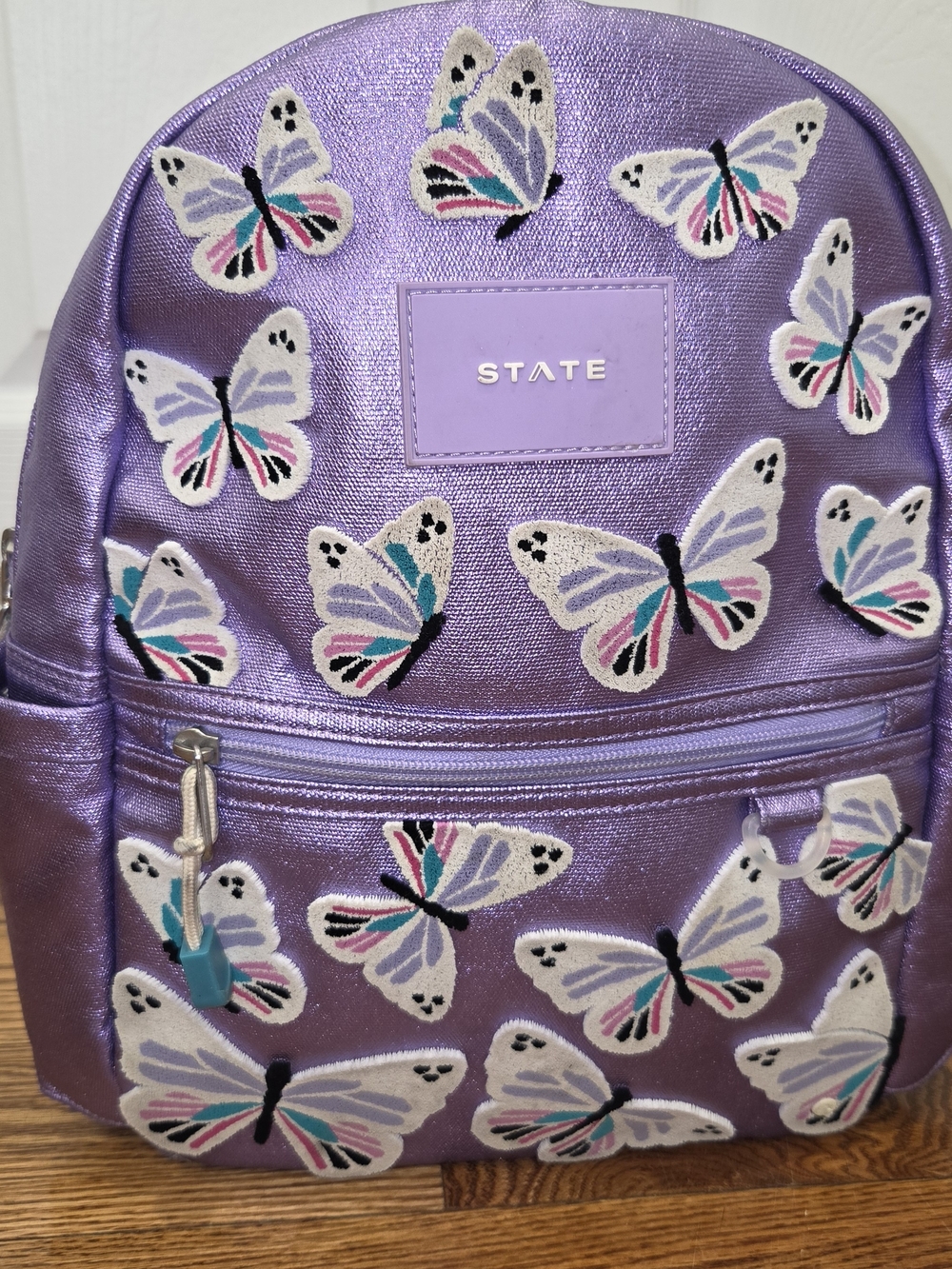 STATE Lavender Metallic Butterfly Mini Backpack